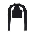 PURPLE BRAND Cut Out Cropped Top "Black"