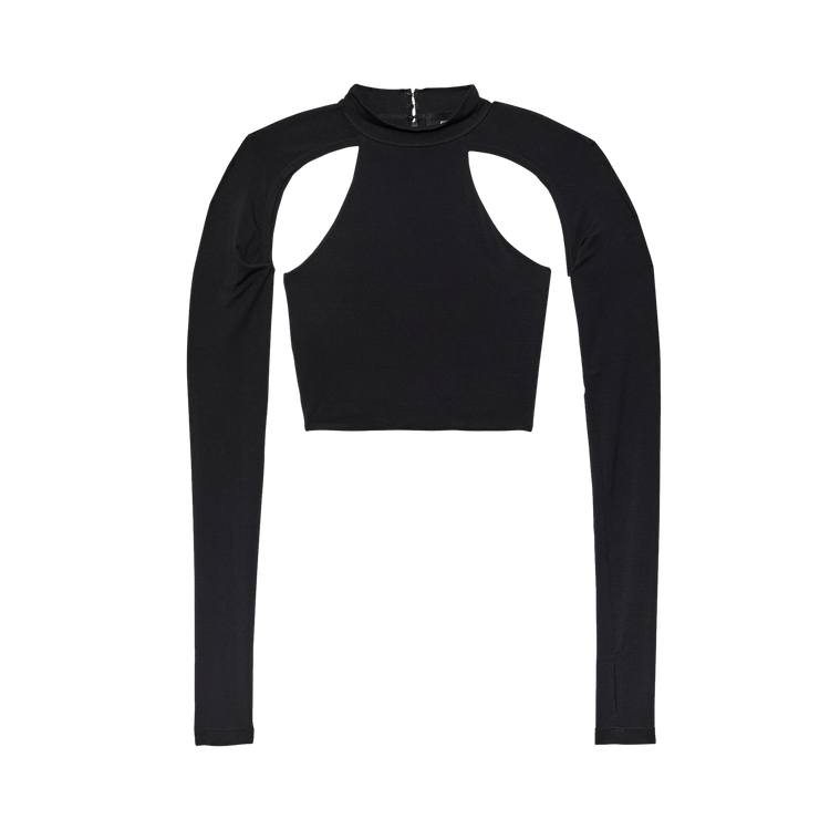 PURPLE BRAND Cut Out Cropped Top "Black"