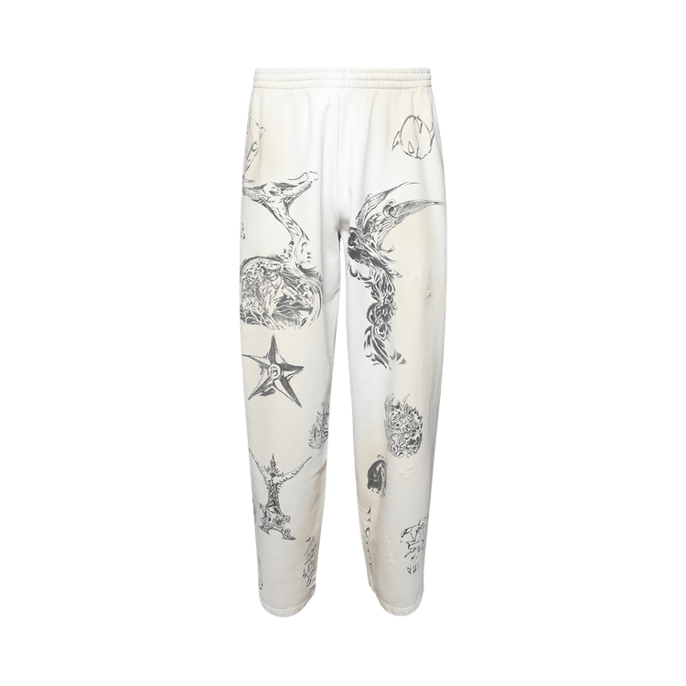 Balenciaga Baggy Sweatpants "Off White/Black"