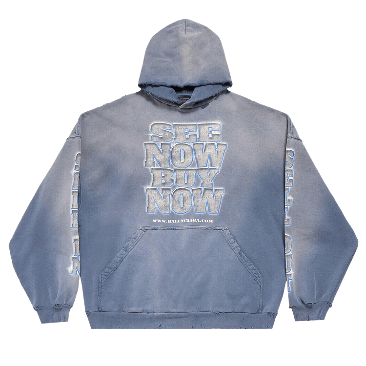 Balenciaga Large Fit Hoodie "Washed Blue"