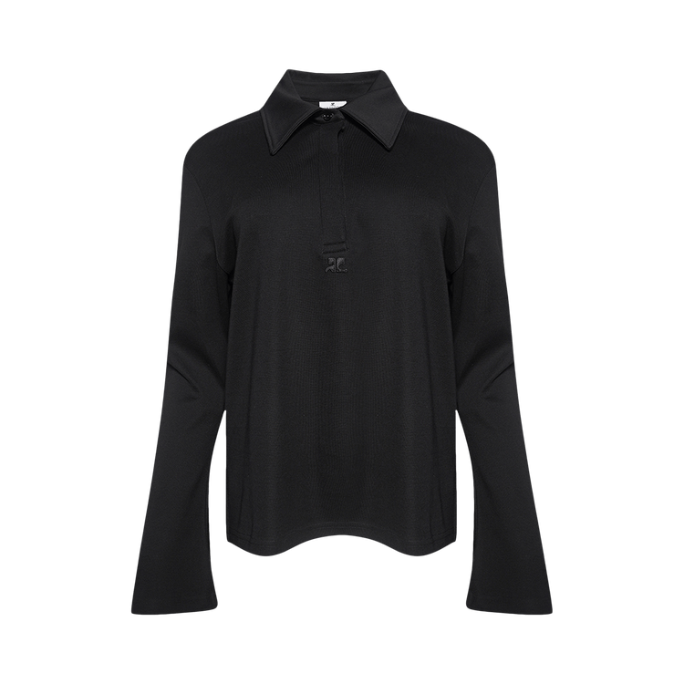 Courrèges Long-Sleeve Polo "Black"