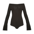 Courrèges Drop Zipped Crepe Jersey Bodysuit "Mud Brown"