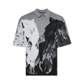 Nahmias Horses Knit Collared Shirt "Black/Grey"