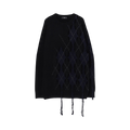 Y"s Irregular Argyle Big Knitwear "Black'
