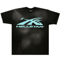 Hellstar Sports Core Logo T-Shirt (Gel Print) "Black/Aqua Blue"