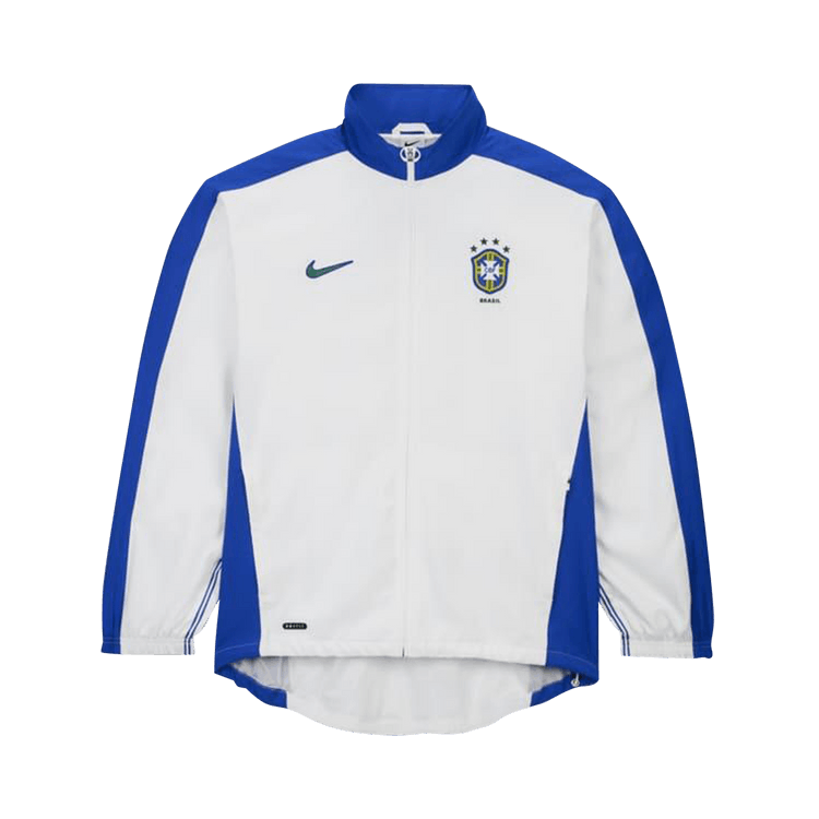Nike Brazil 1998 Reissue Soccer Replica Track Jacket "White/Lyon Blue/Lyon Blue"