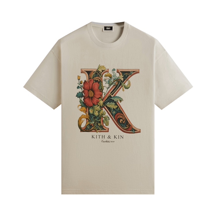 Kith Floral K Vintage Tee "Sandrift"