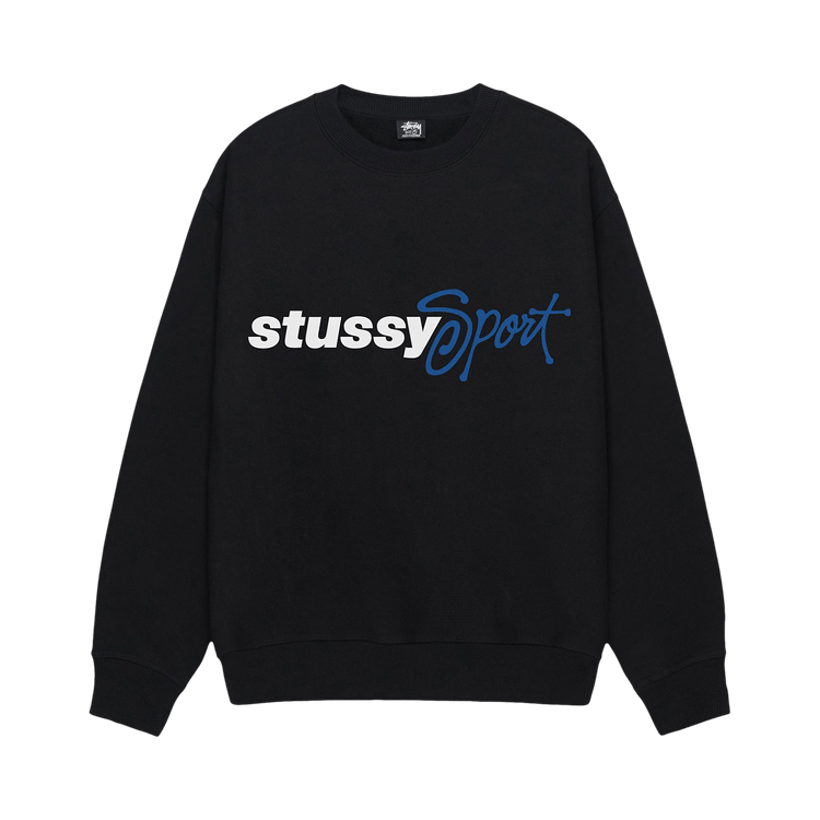 Stussy Sport Script Crew "Black"