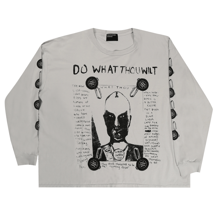 Enfants Riches Déprimés Do What Thou Wilt Long-Sleeve T-Shirt "Faded White"