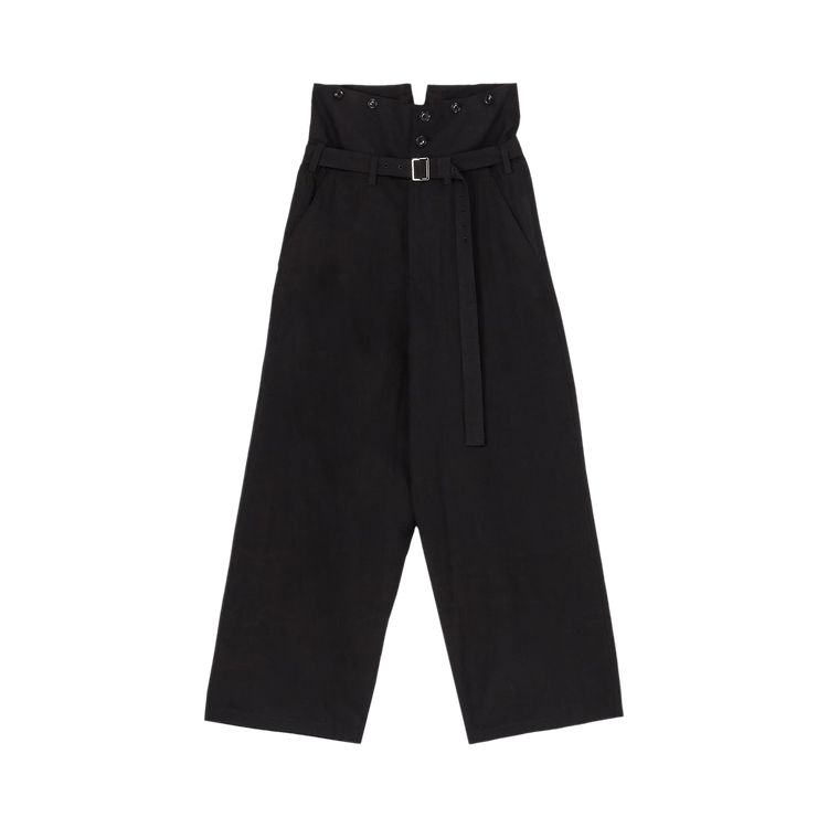 Y's High Waist Belted Trousers 'Black'