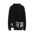 Y"s Jagged Edge Knit Jacquard Sweater "Black'