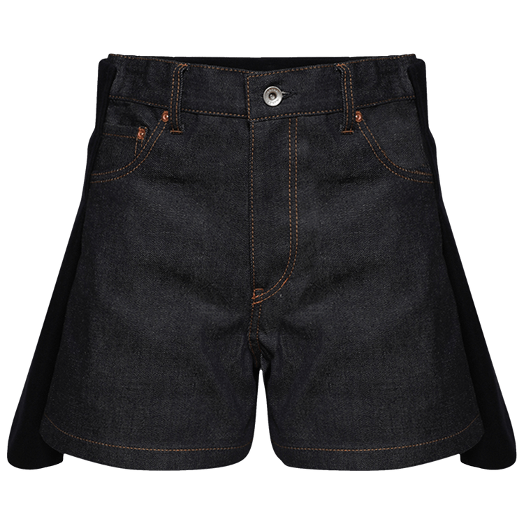 Sacai Denim x Wool Melton Shorts "Navy"