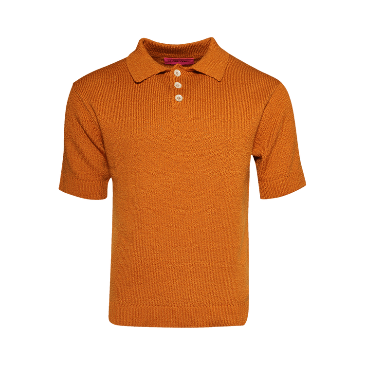 The Elder Statesman Nora Short-Sleeve Polo "Marigold"