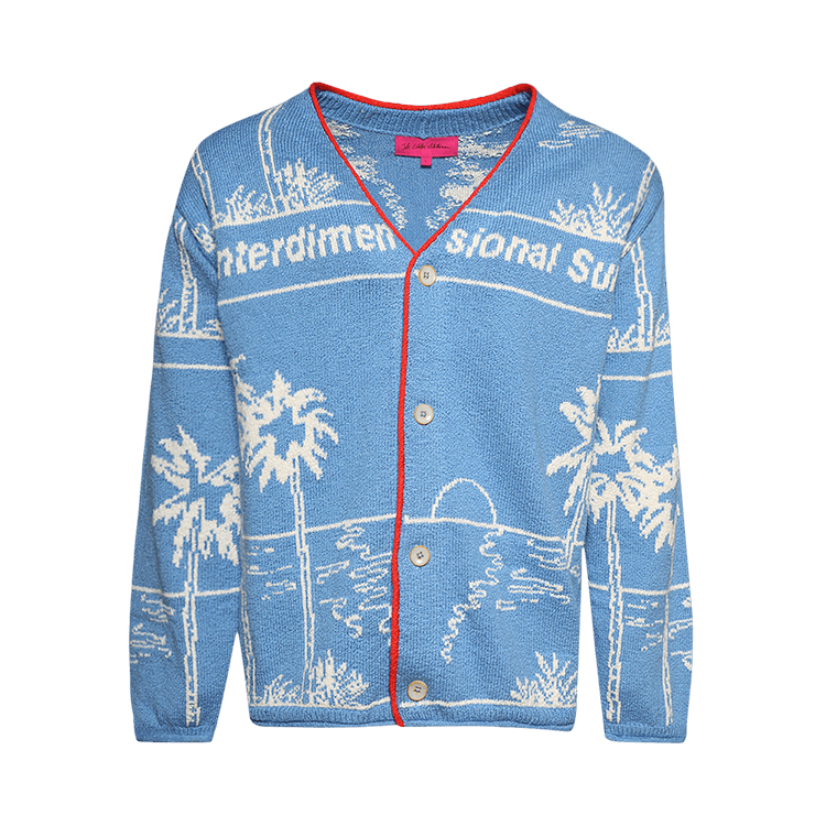 The Elder Statesman Nora ID Surf Cardigan "Crypto Blue"