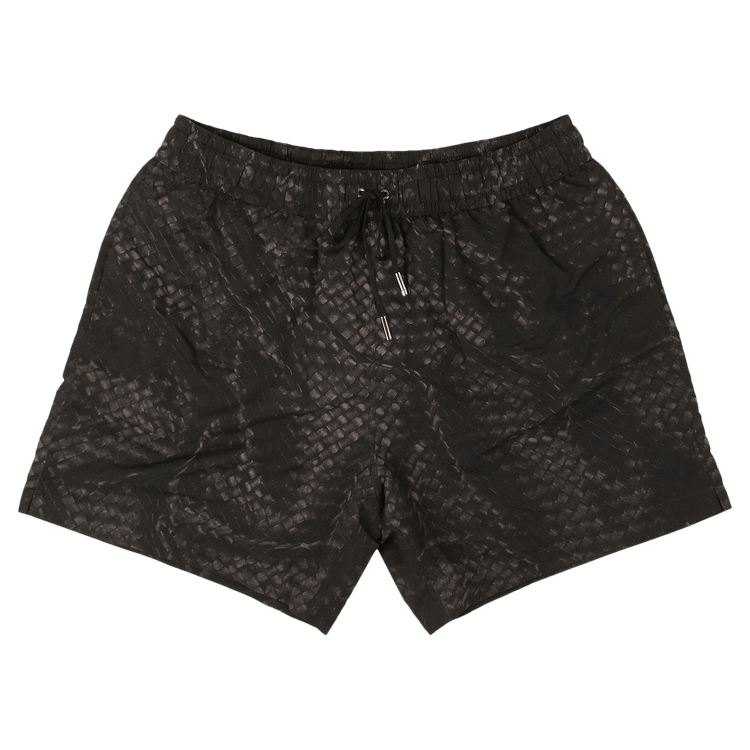 Bottega Veneta Intrecciato Woven Print Swim Shorts "Black"