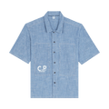 C.P. Company Chambray Short-Sleeve Logo Shirt "Stone Bleach"