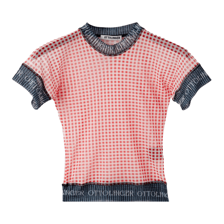 Ottolinger Mesh T-Shirt "Gingham Print"