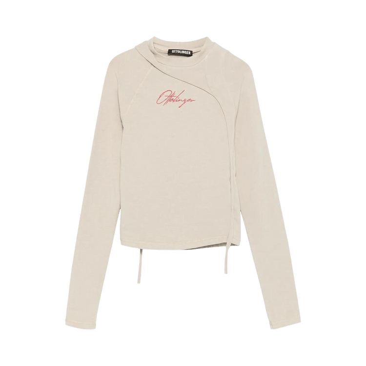 Ottolinger Deconstructed Fitted Long-Sleeve T-Shirt "Beige"