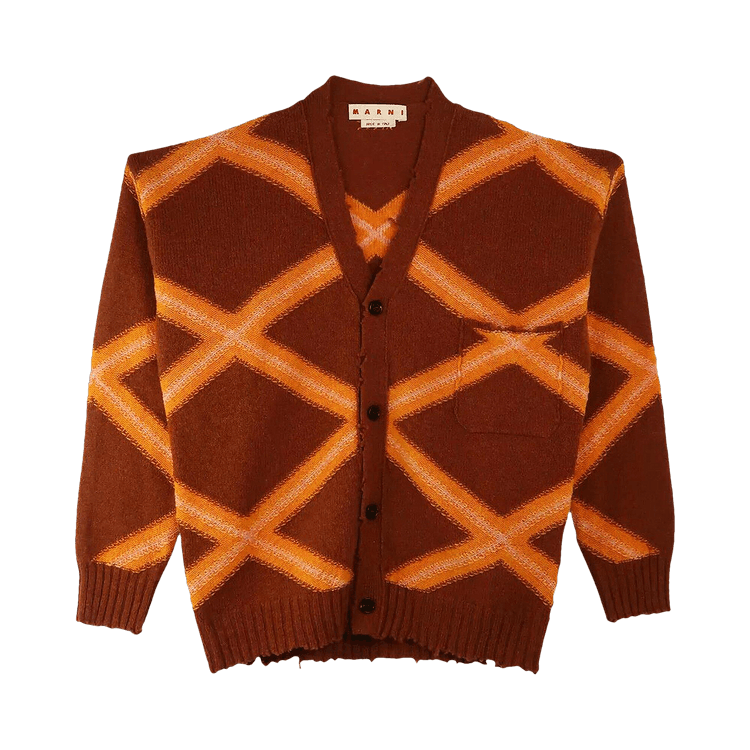 Marni Intarsia Argyle Cardigan "Nougat"