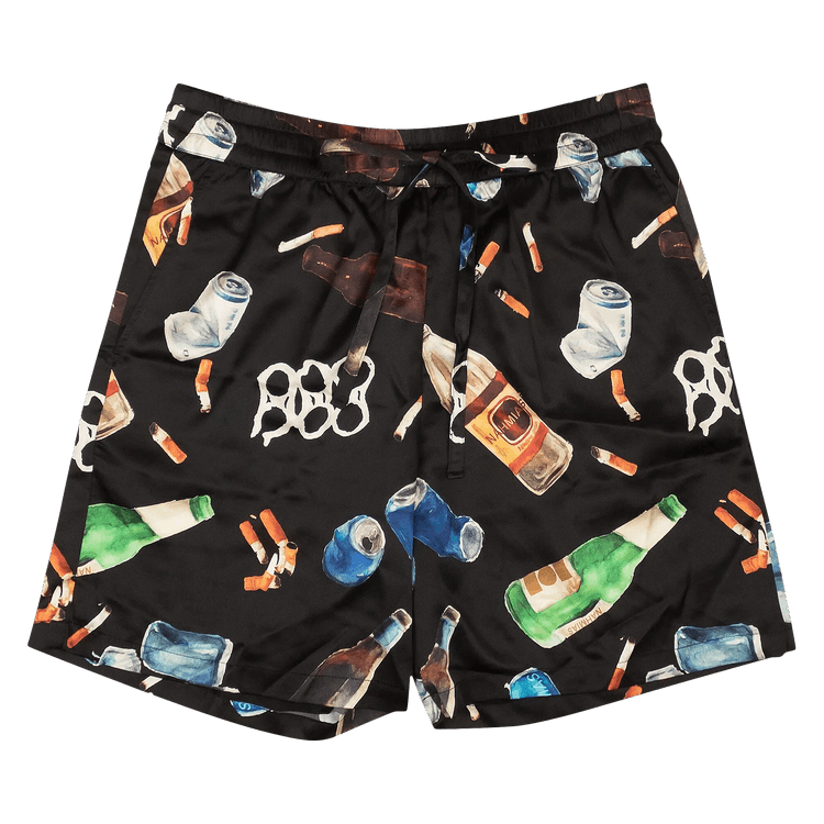 Nahmias Bleacher Litter Silk Shorts "Black"