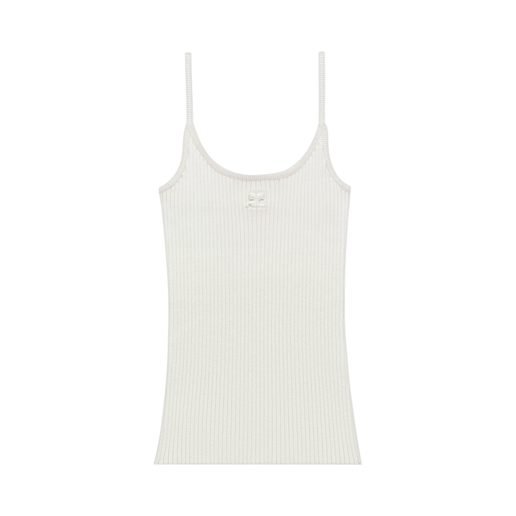 Courrèges Reedition Knit Tank Top "Heritage White"