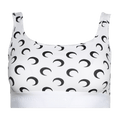 Marine Serre Moon Printed Jersey Sport Bra "Optical White"