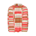 The Elder Statesman Stripe Italy Smoking Jacket "Neon Red/White/Camel/Ivory"