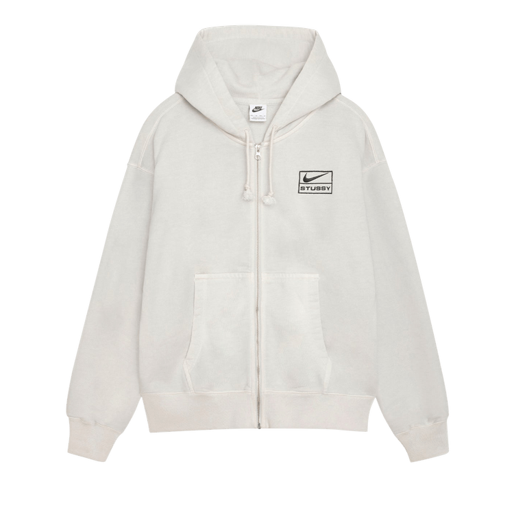 Nike x Stussy Stone Washed Fleece Zip Hoodie "Light Bone"