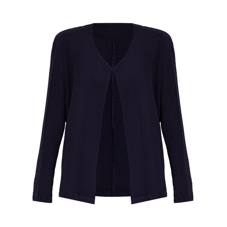 Issey Miyake Orbicular Pleats Cardigan "Midnight Navy"