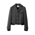 Miu Miu Tartan Print Cropped Jacket "Slate Grey"