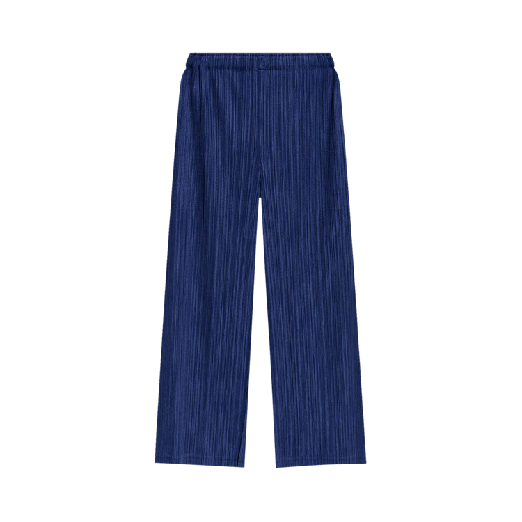 Pleats Please Issey Miyake Cropped Wide Leg Pants "Navy"