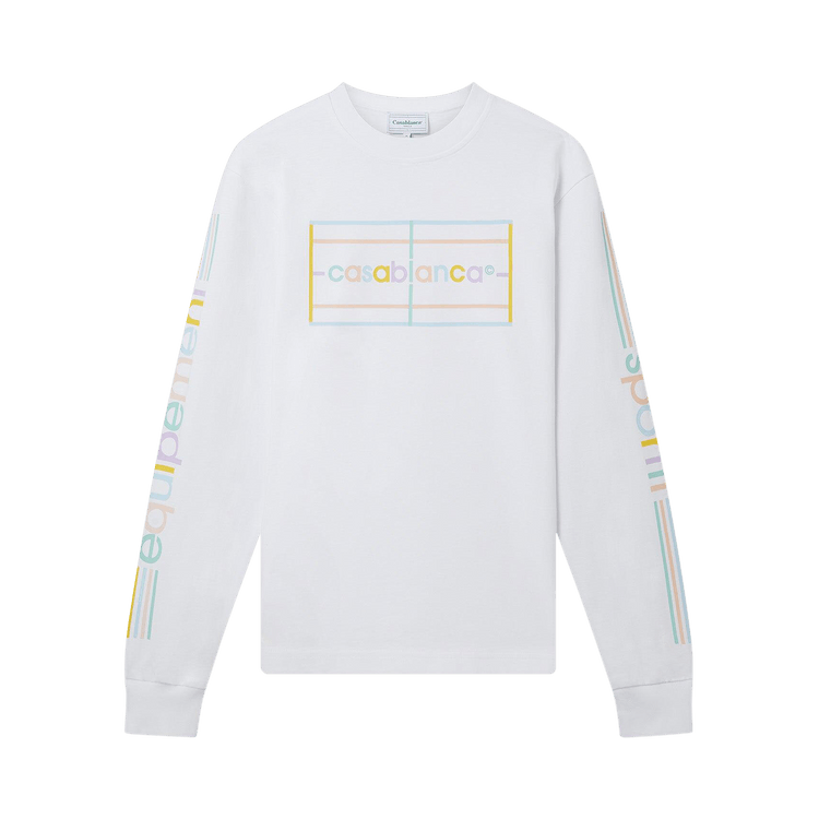 Casablanca Screen Printed Long-Sleeve T-Shirt "Pastel Court"