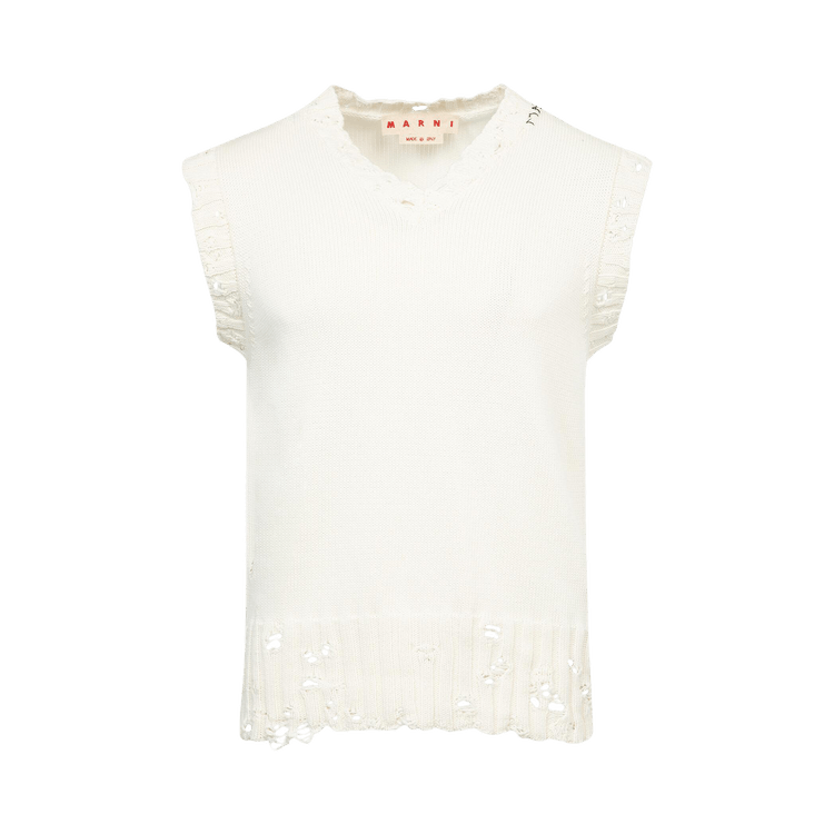 Marni V Neck Sweater "White"