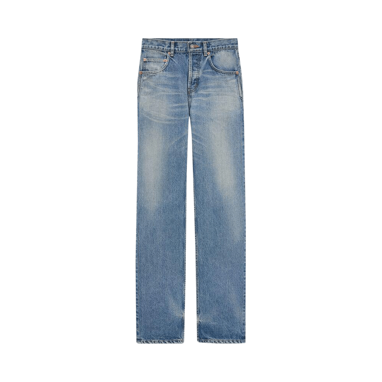 Saint Laurent Mid Straight Baggy Jeans "Benjamin Blue"