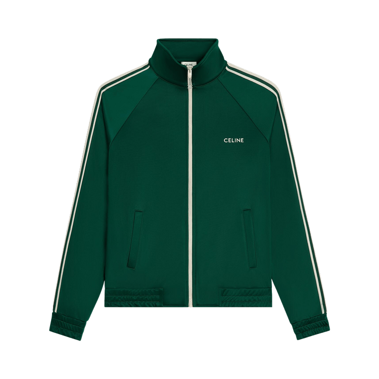 CELINE Track Jacket "Vert Bouteille/Off White"