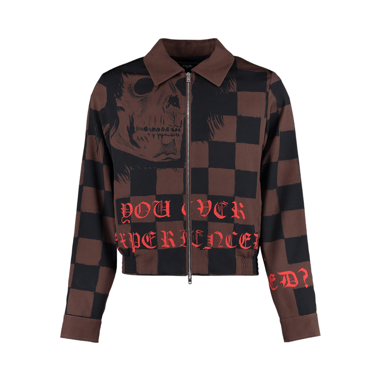 Amiri x Wes Lang Skull Zip Shirt "Brown"