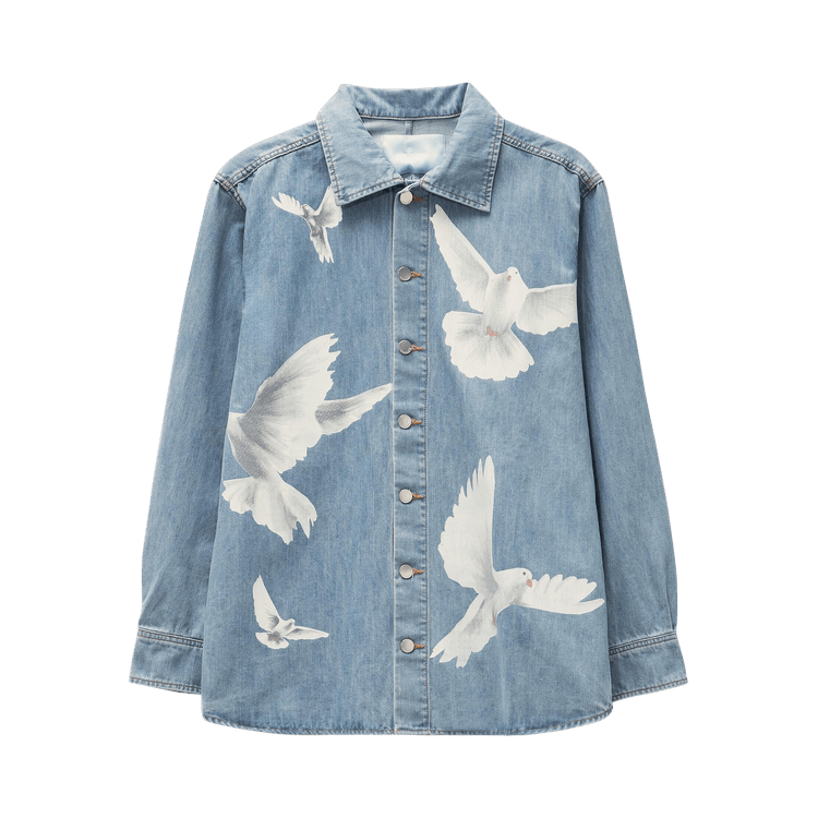 3.PARADIS Freedom Birds Overshirt "Washed Blue"