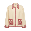Bode Beaded Flora Jacket "Cream/Red"