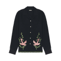 Bode Rosefinch Long-Sleeve Shirt "Black"