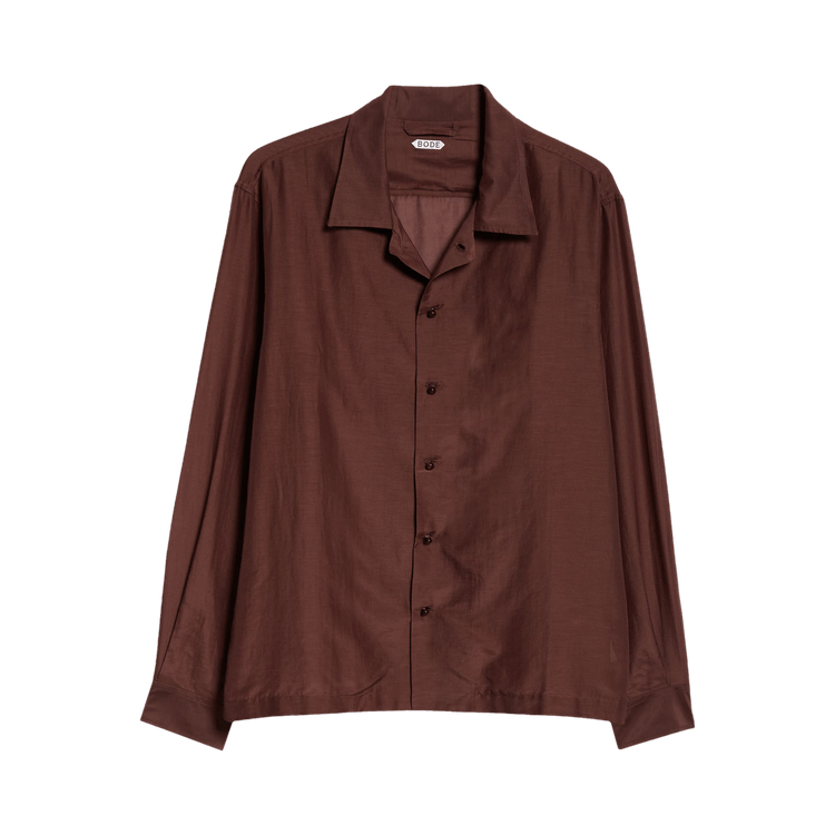Bode Heartwood Long-Sleeve Shirt "Brown"