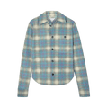 Bottega Veneta Leather Check Flannel Shirt "Multicolor/Light Blue"