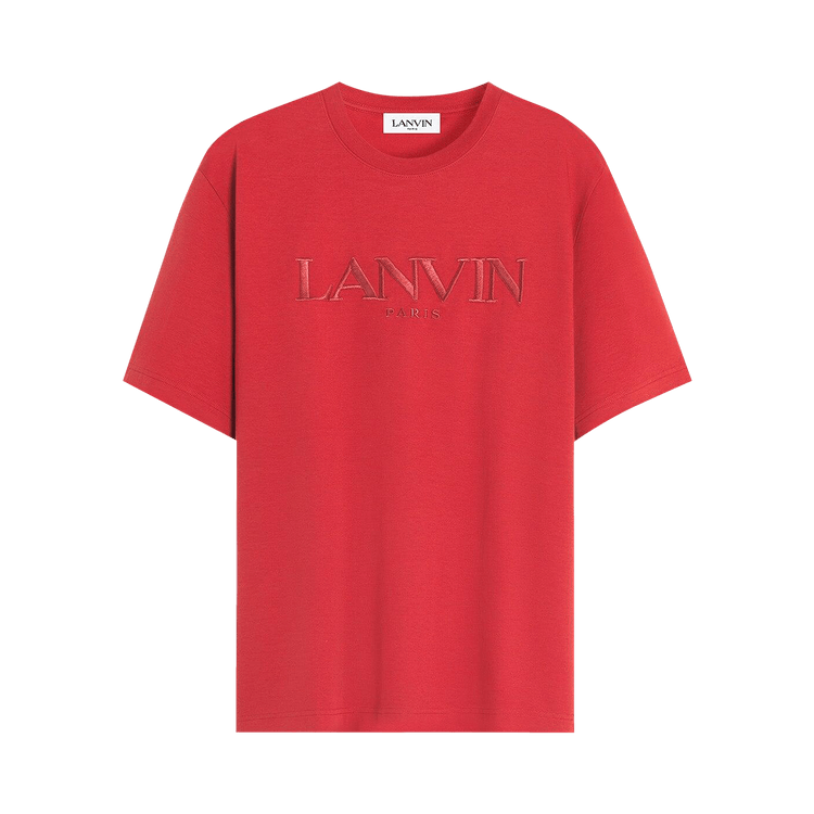 Lanvin Classic Paris Embroidered T-Shirt "Turkish Red"