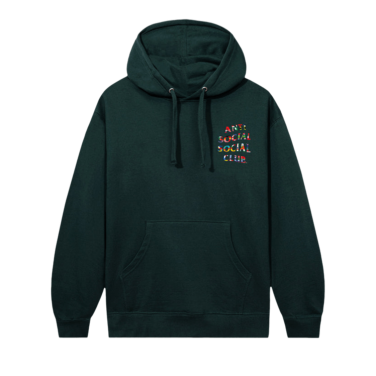 Anti Social Social Club Flag Collage Hoodie "Alpine Green"