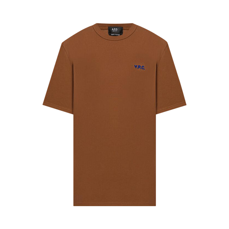 A.P.C. Small Logo Boxy T-Shirt "Hazelnut/Blue"