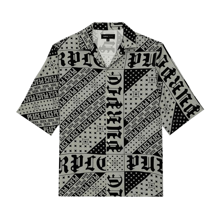PURPLE BRAND Flag Bandana Shirt "Grey"