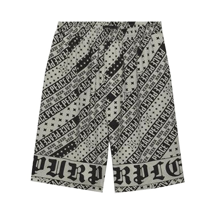 PURPLE BRAND Flag Bandana Shorts "Grey"