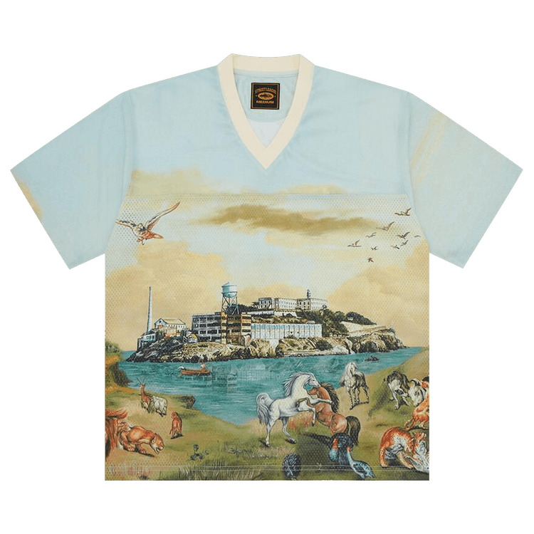 Corteiz Narnia Football Jersey "Blue/Cream"