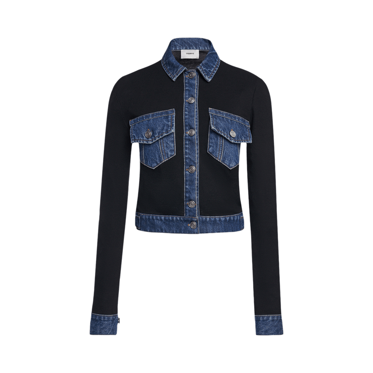 Coperni Second Skin Rib Denim Top "Black"