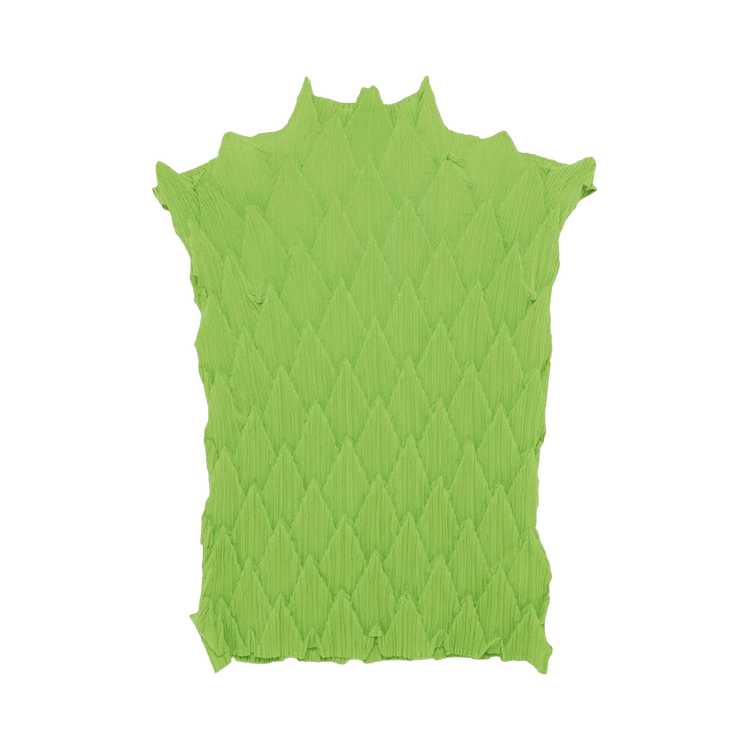 Issey Miyake Sleeveless Pleated Top "Green"