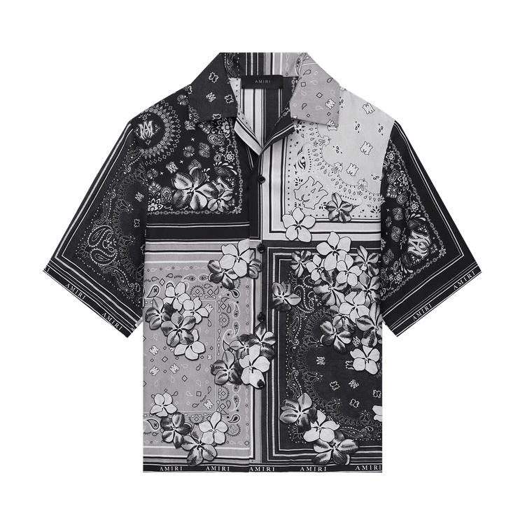 Amiri Bandana Floral Bowling Shirt "Black"
